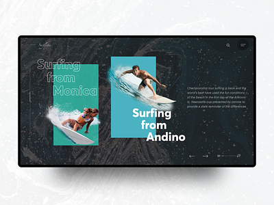 Surfing Legue creative direction dark ui fullscreen