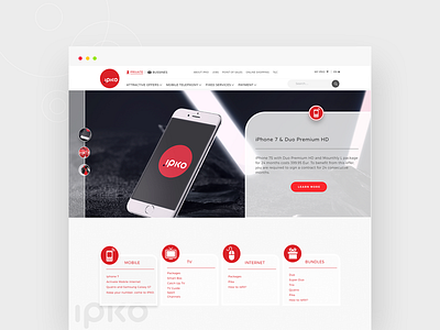 IPKO - Web Design Concept creative minimal telecommunication ux ui design web