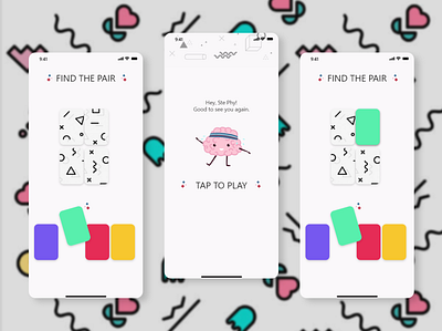 Match Game Pair game app app cute design game pair ui ux