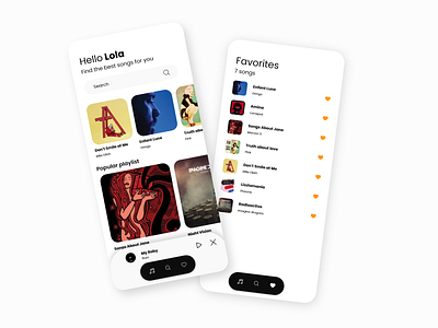 Music app app design interface music music app musique ui ux
