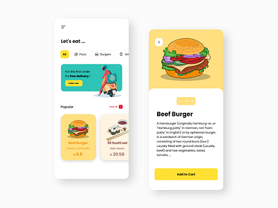 Food delivery app app burger delivery design eat food logo sushi ui ux