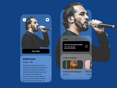 Event ticket album app concert design event gringe ticket ticket booking ui ux