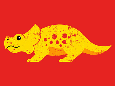Protoceratops design dino dinosaur graphic illustration museum prehistoric print protoceratops red ruocco yellow