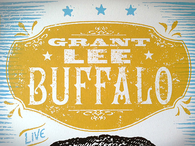 Grant Lee Buffalo Poster Type antique buffalo design elephant gigposter mammoth moon poster screenprint typography vintage woodtype