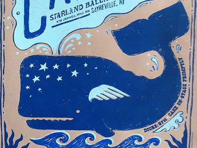 Whale Poster for the band CAKE cake concert gigposter illustration music poster screen-print silkscreen whale
