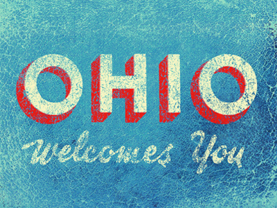 Vintage OHIO Welcomes You antique design graphic number oh ohio retro ruocco sign vintage