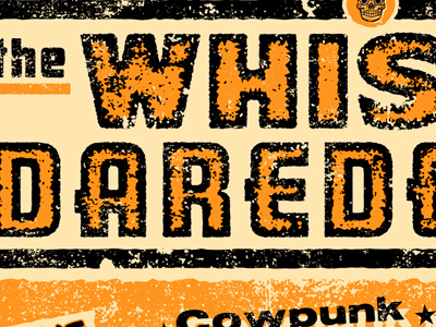 Type for The Whiskey Daredevils tour poster