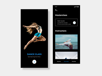 Dance Class UI app branding design minimal ui ux web website