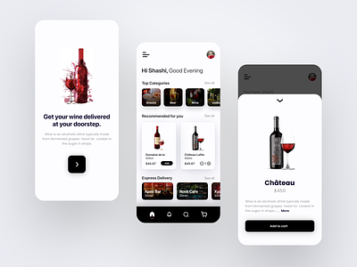 Wine at Doorstep adobe app branding design figma minimal ui ux web