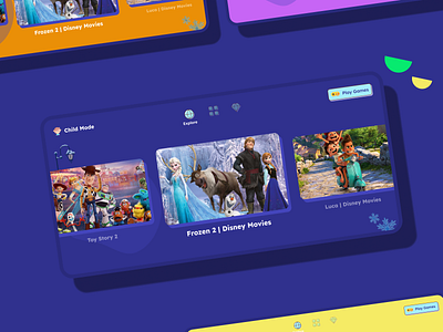 Concept OTT platform for kids app cartoon childrens cool design game gamedesign kids minimal mobilegames school ui ux web