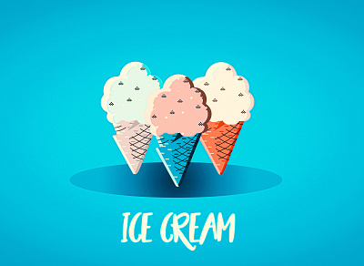 Ice Cream 2d cone ice ice cream icecream illustraion illustrator