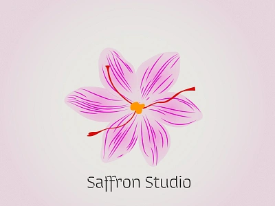 Saffron flower logo flat logo saffron saffron studio studio