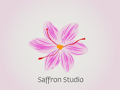 Saffron flower logo flat logo saffron saffron studio studio
