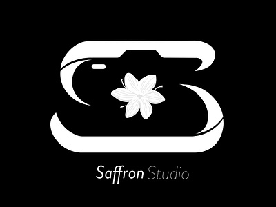 Saffron studio logo black illustraion logo saffron studio white
