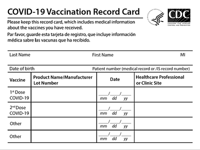 Covid-19 Vaccination Record Card