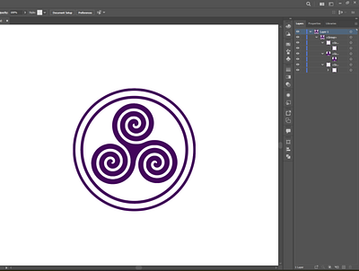 triple swirl piece logo design concept