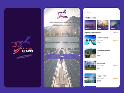 Sky High Travel App Design