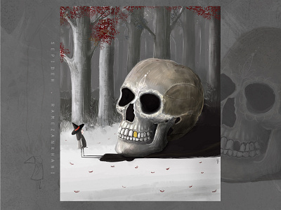 in the middle of the forest digital illustration digital painting digitalart fantasy forest illustraion illustrator photoshop skull xp pen