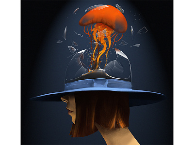 Break Free breakfree illustration jellyfish kurtchangart lighting mindblown photoshop portrait surrealart surrealism