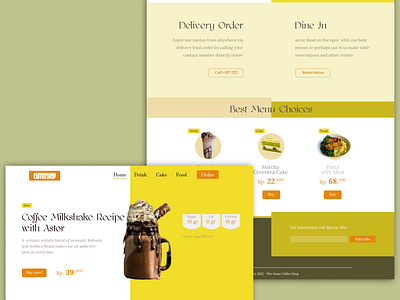 Web Design Caffee Shop caffee design ui ux web design