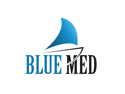 Blue Med logo advertisement advertising branding branding design business card cool logo design illustration logo design minimal vector yacht yacht logo