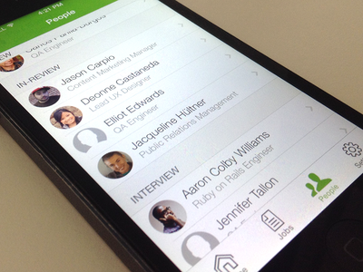 People Tab Ios App applicants grouped tableview hiring hiring flow hr ios iphone list people smartrecruiters