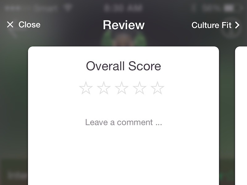 Review Candidate review cards ios