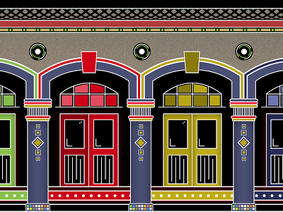 The Majestic Windows colorful illustration illustration art india indian mughal southindia windows
