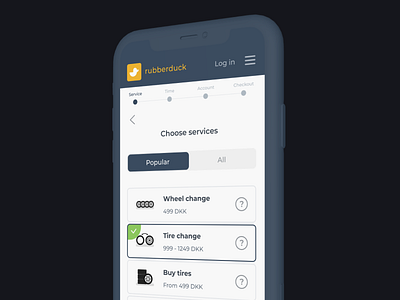 Tires service mobile app app branding dark mode design development lightmode logo ui ux