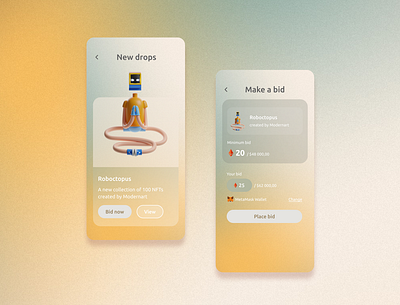 NFT app app ar design development nft noisy trends ui vr