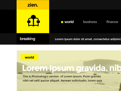 Zien: Magazine PSD template readability visually-oriented