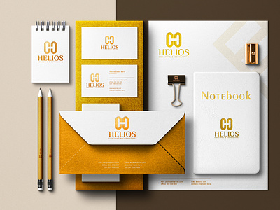 helios business card and stationery