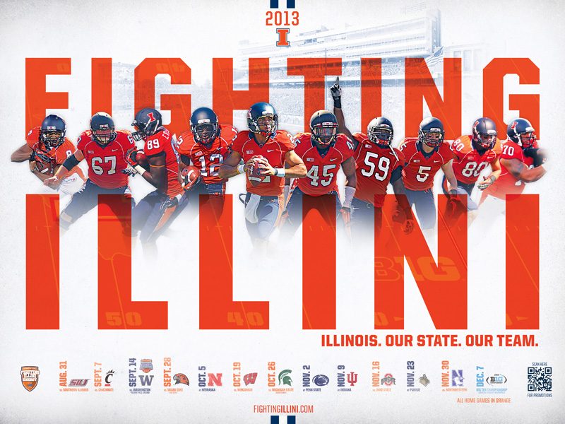 2013 Illinois Football Schedule Poster by Will Wyss on Dribbble