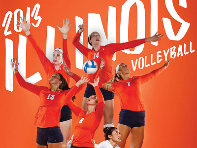2013 Illinois Volleyball Poster 2013 40 anniversary fighting illini illini illinois logo poster schedule uofi volleyball