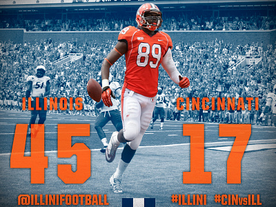 Illinois football 2013 Win Graphic