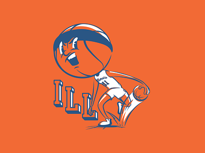Basketball head - Illinois basketball illini illinois illustration