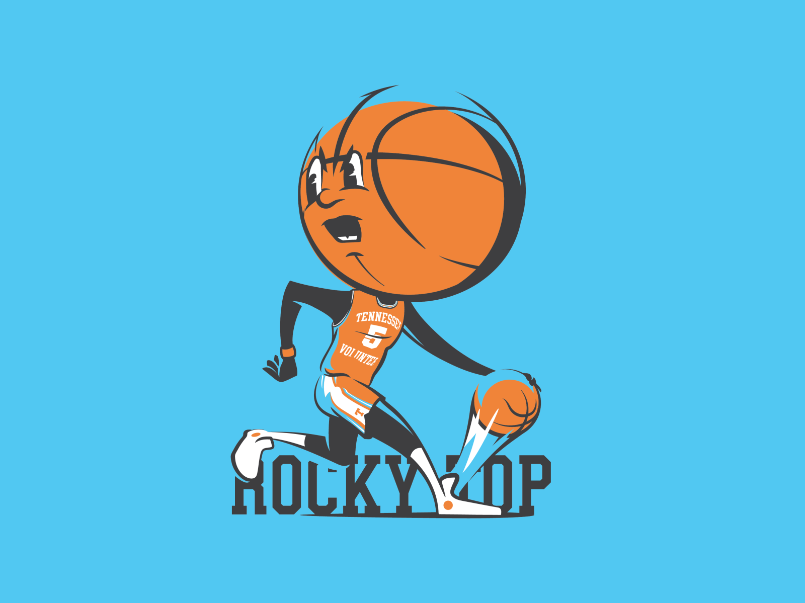 Basketball head Tennessee by Will Wyss on Dribbble