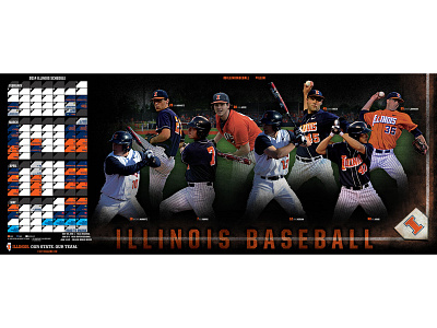 2014 Illinois Baseball 2014 baseball illini illinois poster schedule