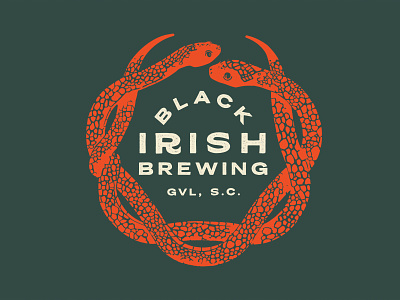 Black Irish Brewery - Concept 2 beer black branding brewery celtic celtic knot ireland irish knot logo snakes