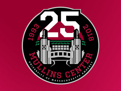 2017 Umass Mullins Center 25th Anniversary 25th anniversary logo minutemen umass