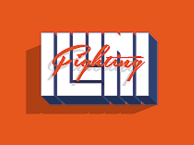 8bit Varient Retro Illini Logo 8bit art fighting illini illini illinois logo retro