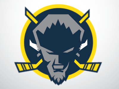 Buffalo Sabres Bison Head Logo- Blue/Yellow - Buffalo Sabres - Posters and  Art Prints