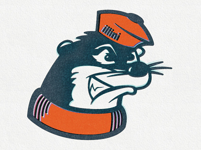 the Illinois Alma Otters illini illinois illustration logo otter pun