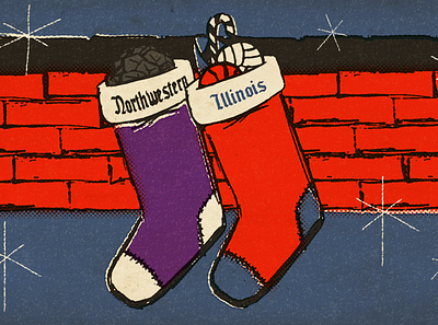 4&K Christmas Graphic christmas holiday illini illinois northwestern stocking