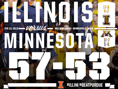 Final Score Graphic vs. #18 Minnesota basketball big ten illini illinois minnesota