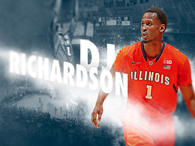Illinois Basketball Game Poster feat. DJ Richardson basketball big ten dj richardson illini illinois indiana