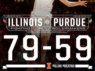 Final Score Graphic vs. Purdue basketball big ten illini illinois purdue