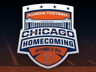 Chicago Homecoming Logo bears chicago football illini illinois soldier field uofi