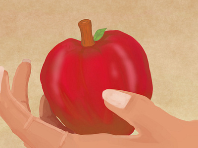 Sweet sweet apple - illustration apple folklore illustration