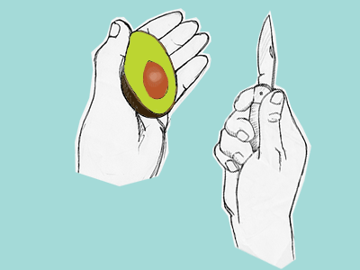 how to take the pit out of an avacado. (gif) avacado gif illustration